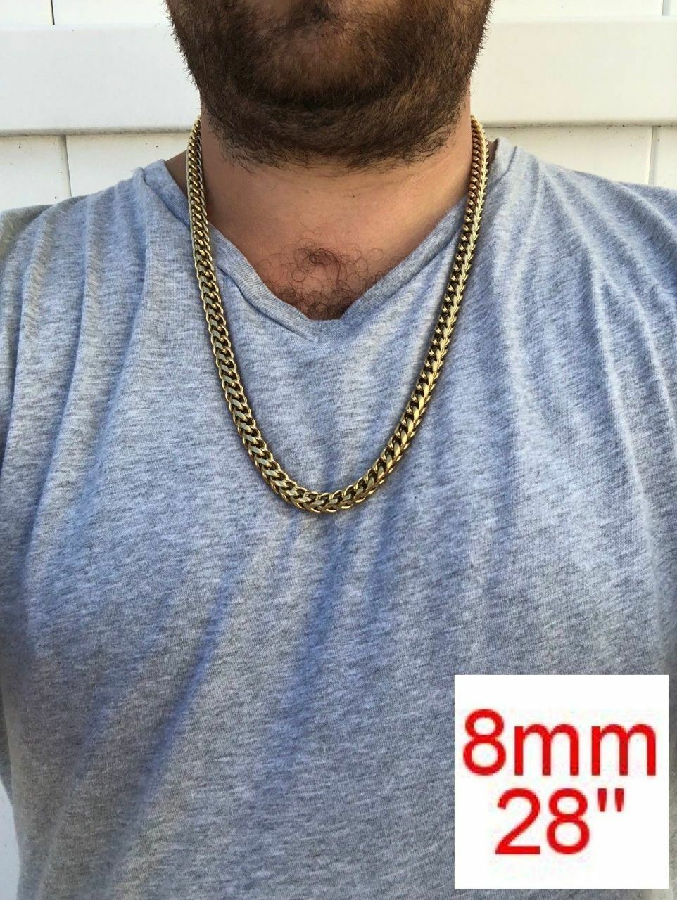 Men’s Franco Chain 14k Gold Plated Stainless Steel BEST QUALITY! 3-8mm HEAVY!