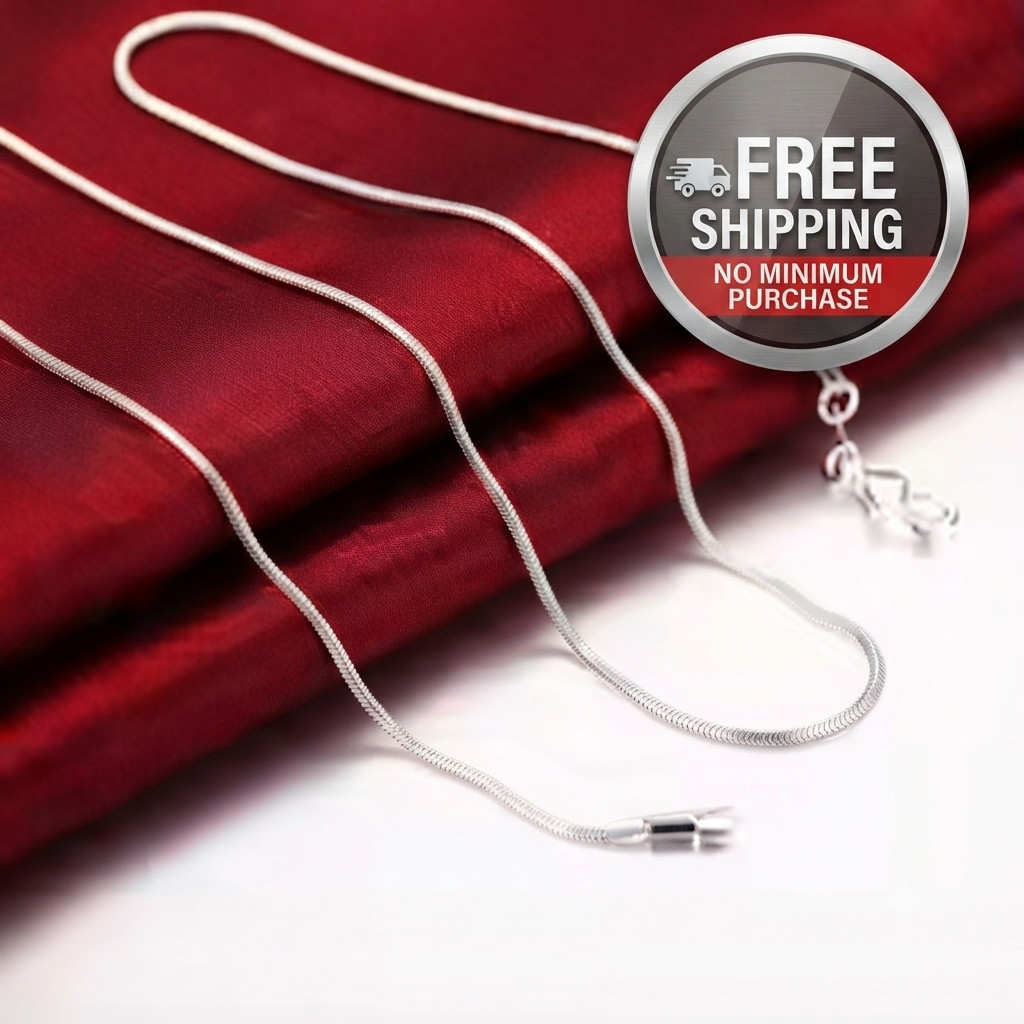 10PCS 925 Sterling Silver Snake Chain Necklace for Men Women 16-24 Inch