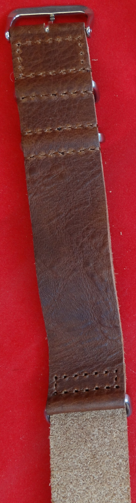 New Mens Easy ONE PIECE 22mm REGULAR TO EXTRA LONG Watch Band Brown Leather