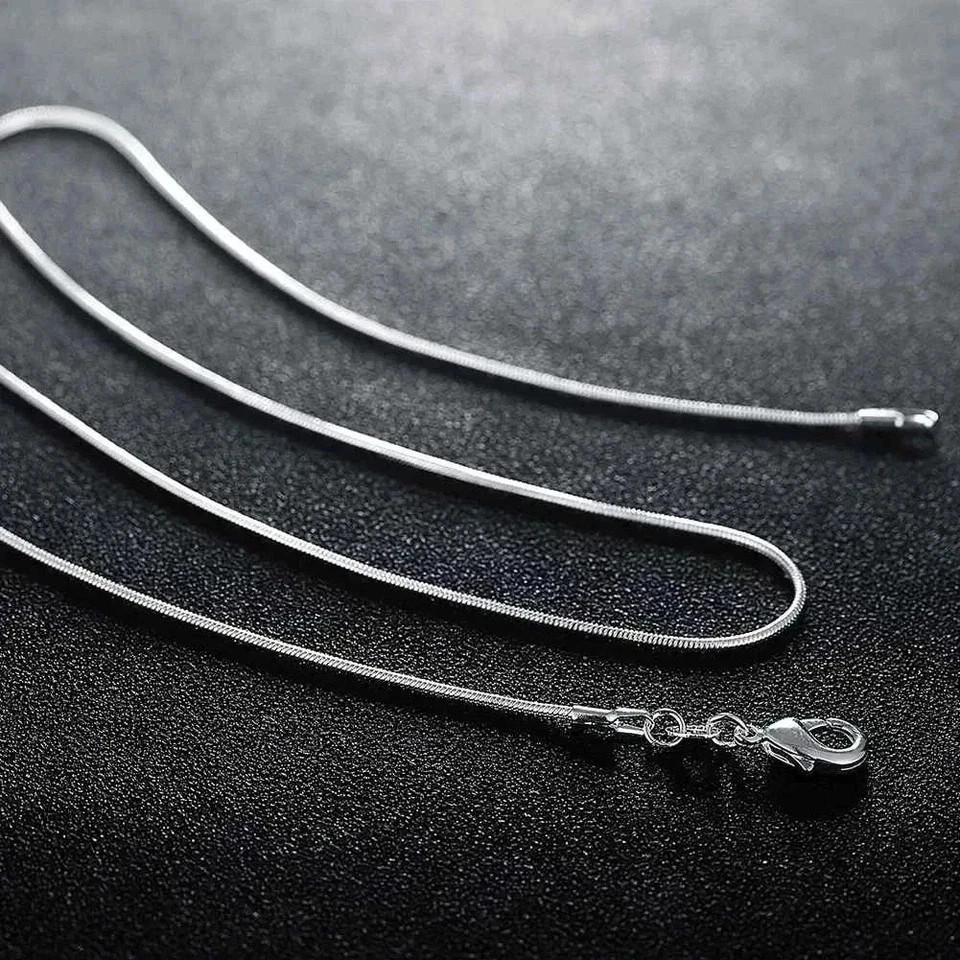 10PCS wholesale 925 sterling solid silver 1MM 16-30inch snake chain necklace