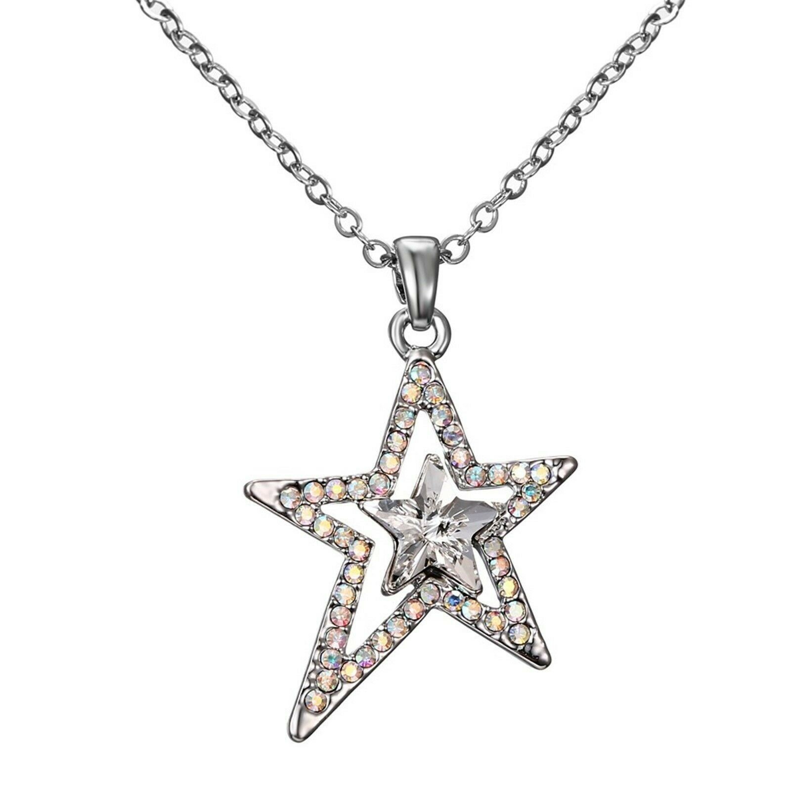 Rhinestone Crystal Jewel Shooting Star Necklace Made With Swarovski Crystals