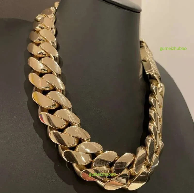Heavy Big 28mm 24 1kilo Gram 14k Gold Plated Cuban Link Chain Necklace Jewelry