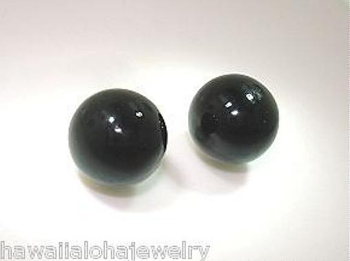 6MM-12MM PACIFIC ROUND BEAD BLACK CORAL 925 STERLING SILVER POST STUD EARRINGS