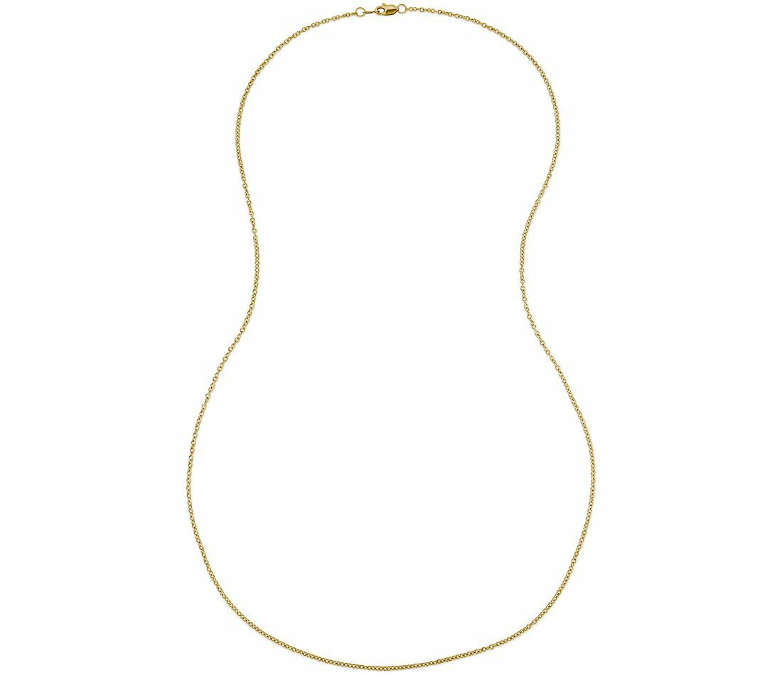 18K Yellow Gold Filled Tarnish-FREE 1.2mm Thin 20″ Flat Curb Chain Necklace L70G