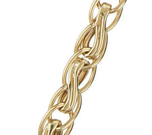All Shiny Interlocked Corinthian Link Bracelet Genuine 14K Yellow Gold QVC