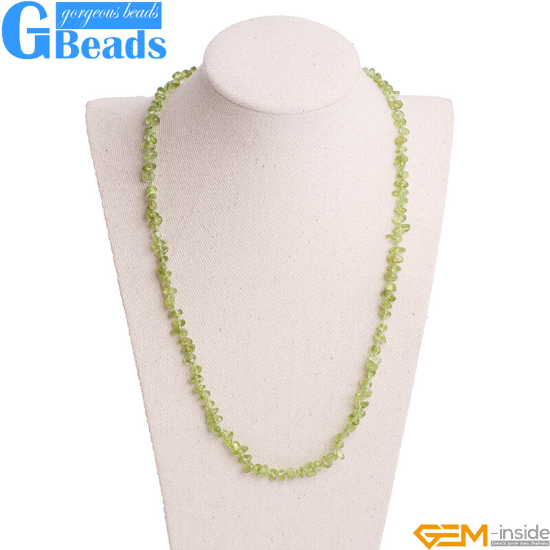 Pendant Round Green Peridot Beaded Necklace Gemstone Long 19-20″ Gift Charm