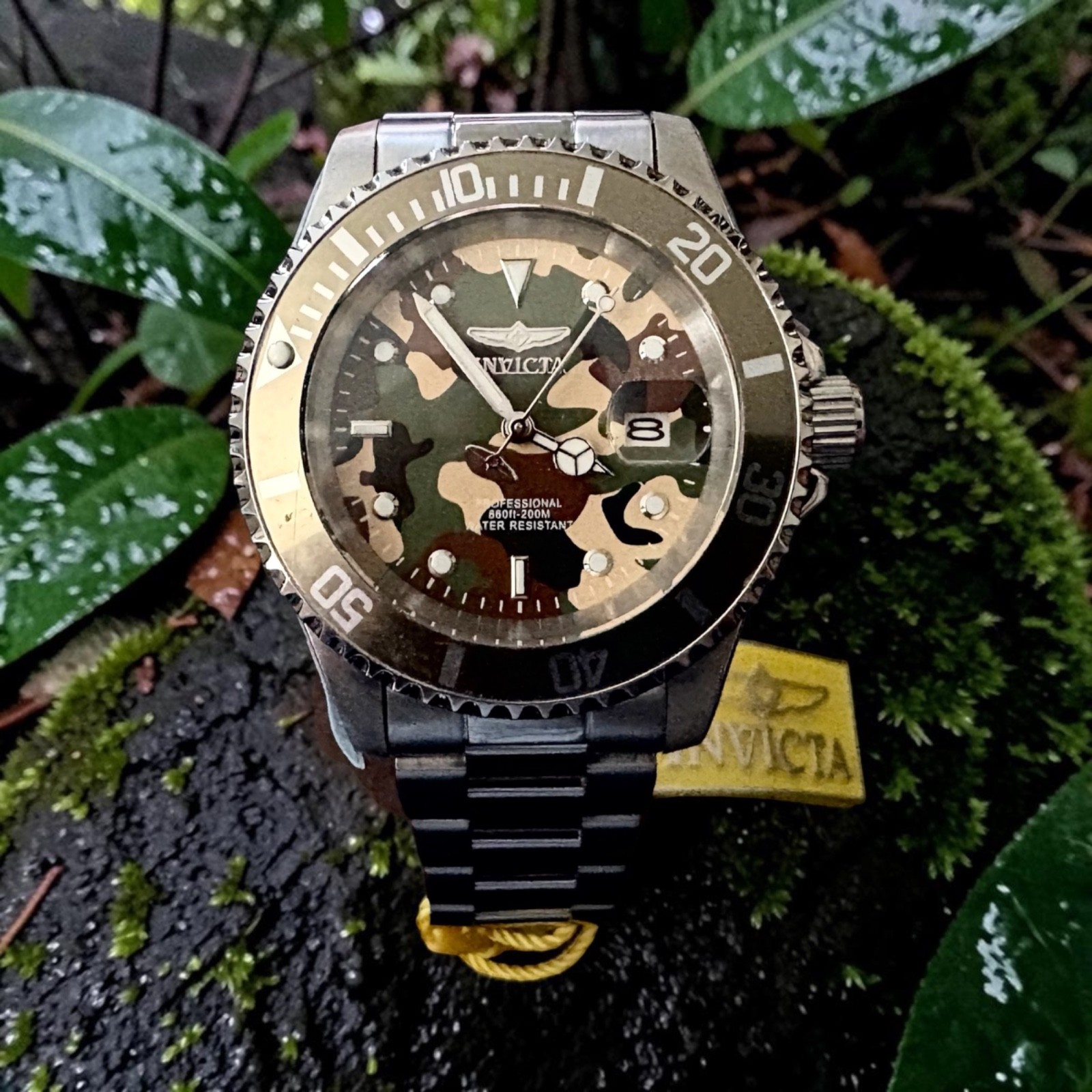 Invicta 3-Watch Camo Bundle Pro Diver Green Orange & Activa Camo Quartz
