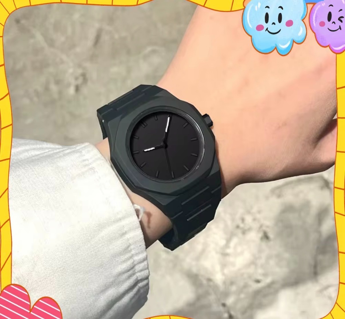 Fashion Unisex Quartz Watch Silicone Wristband Minimalist Design Sports