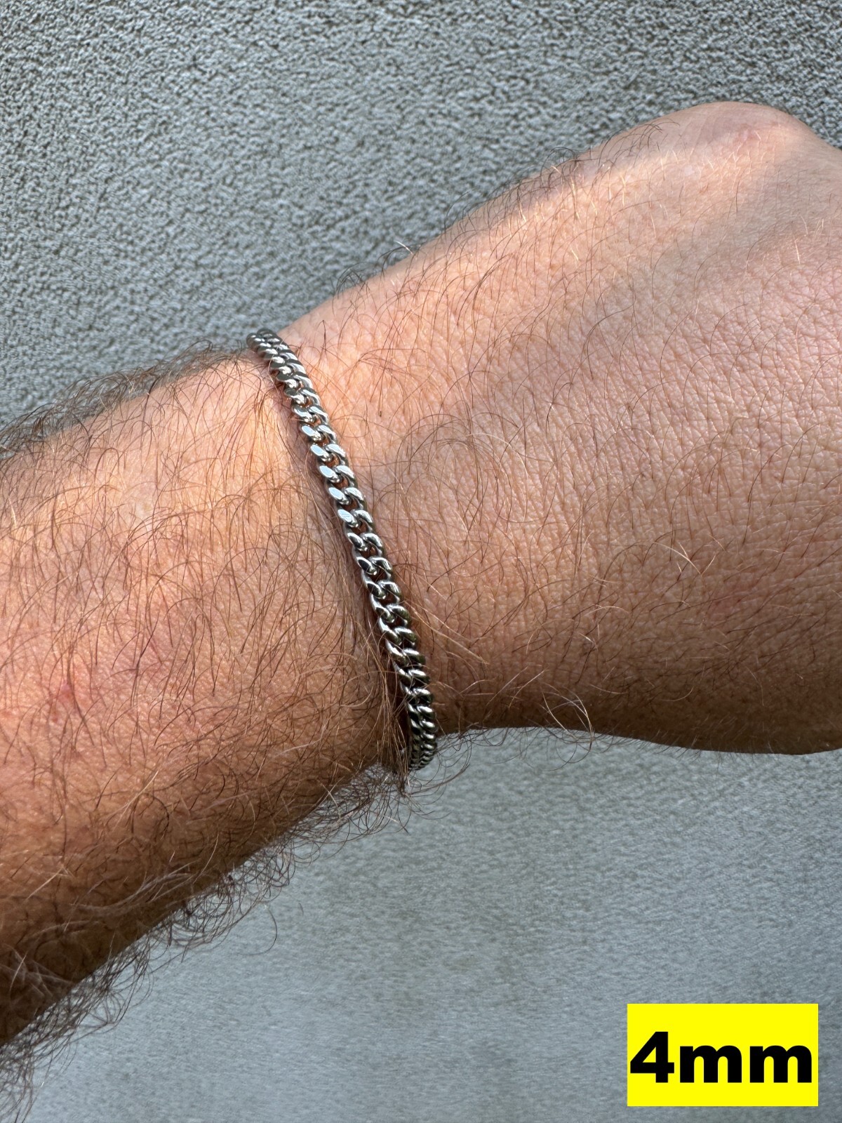 Miami Cuban Link Bracelet White Gold Plated Stainless Steel 4-18mm Mens Ladies