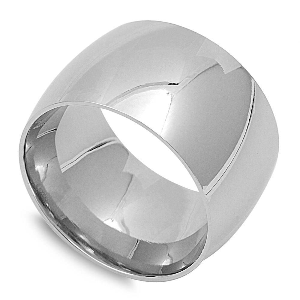 Men’s Women’s Wide Band Unique Stainless Steel Wedding Ring 15mm Sizes 4-18 NEW