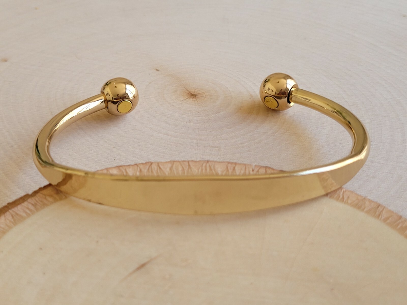 Pure Copper Magnetic Bracelet Gold Plated Arthritis Therapy Heavy Cuff Bracelet