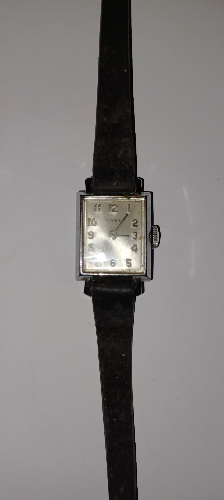 Vintage Timex Wind-up Rectangular Tank-Style Cocktail Watch Silver Tone