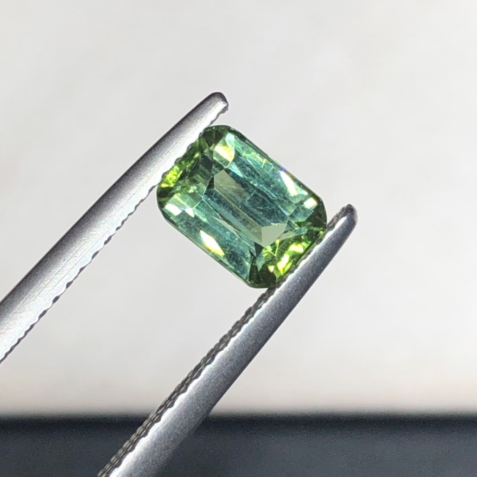 Natural Tourmaline 1.20 Carat Cushion Cut Bluish green Origin Afghanistan