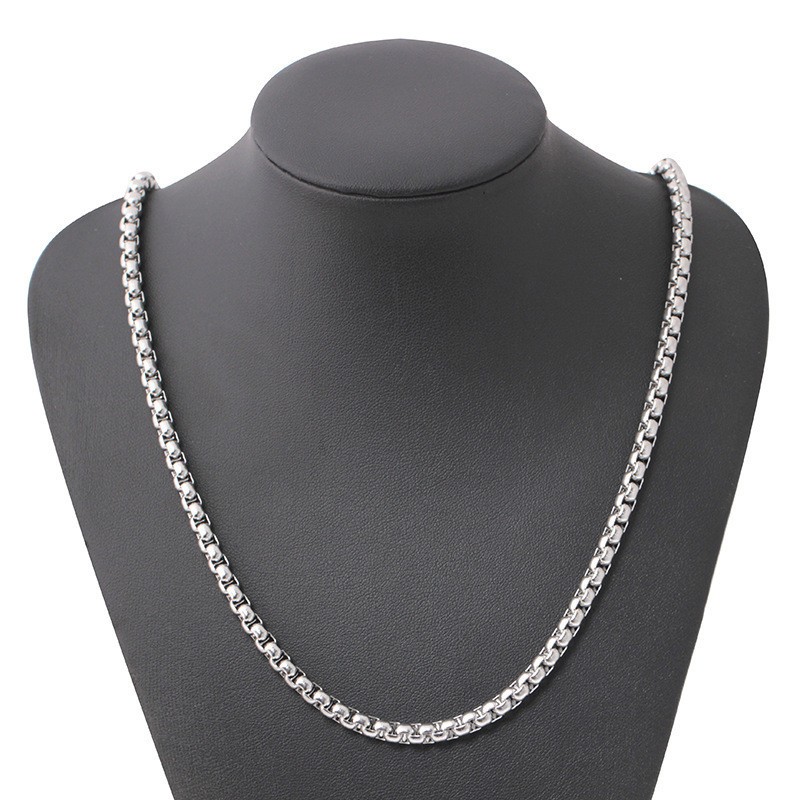 USA Stock 2mm 28″ Stainless Steel Square Rolo Link Chain Box Chain Necklace