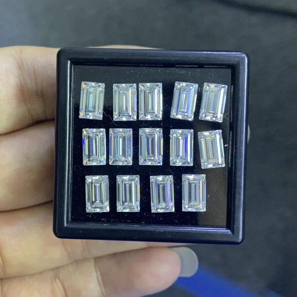 Baguette/Rectangle Cut Moissanite Loose Stones D Color VVS1 Full Size Gemstones