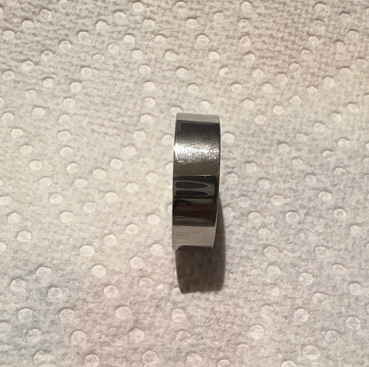 Silver-Tone Metal Plain Band Ring, Band Style, Stainless Steel, Size 13