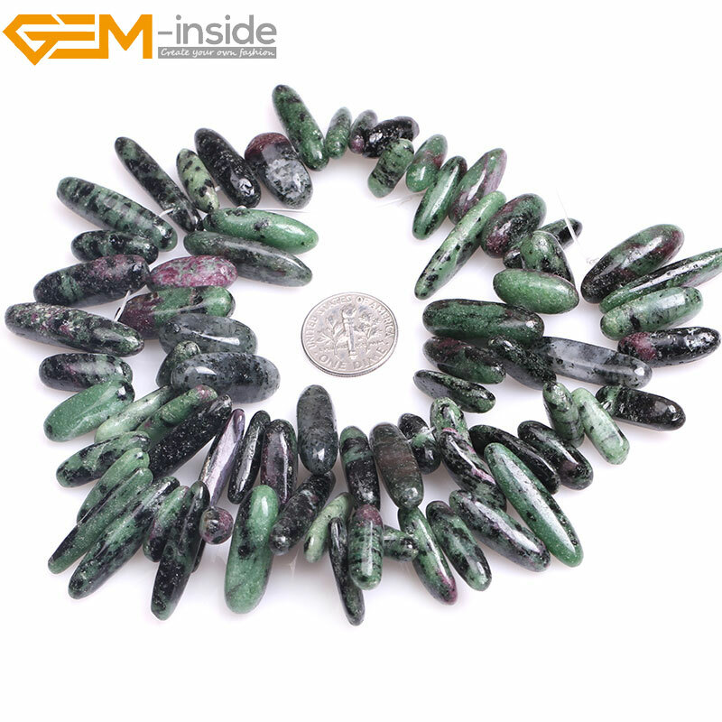 Natural Stone Pionts Sticks Spike Sunstone Larimar Loose Bead Jewelry Making 15″