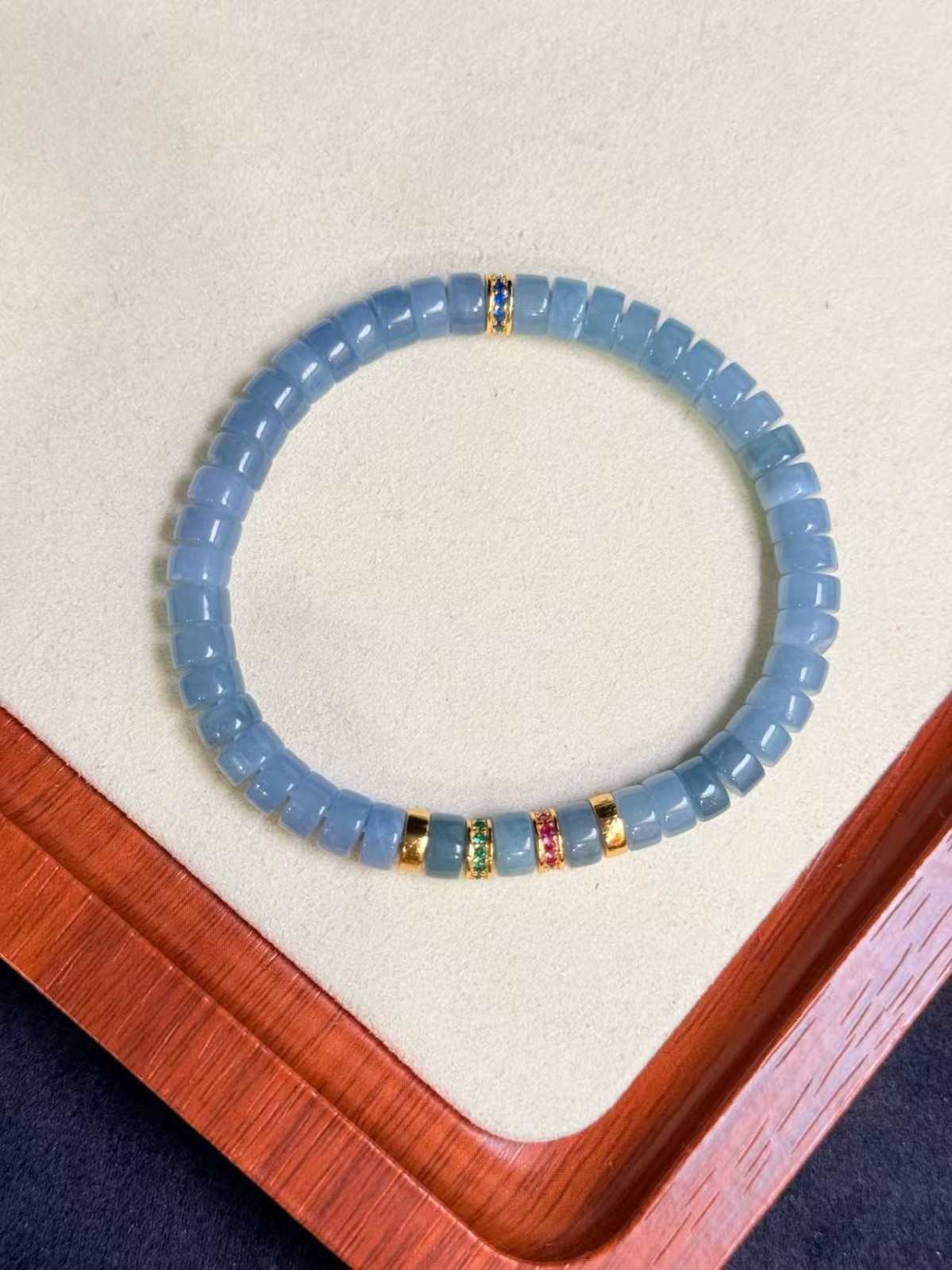 Beautiful Natural sky blue jadeite bracelet