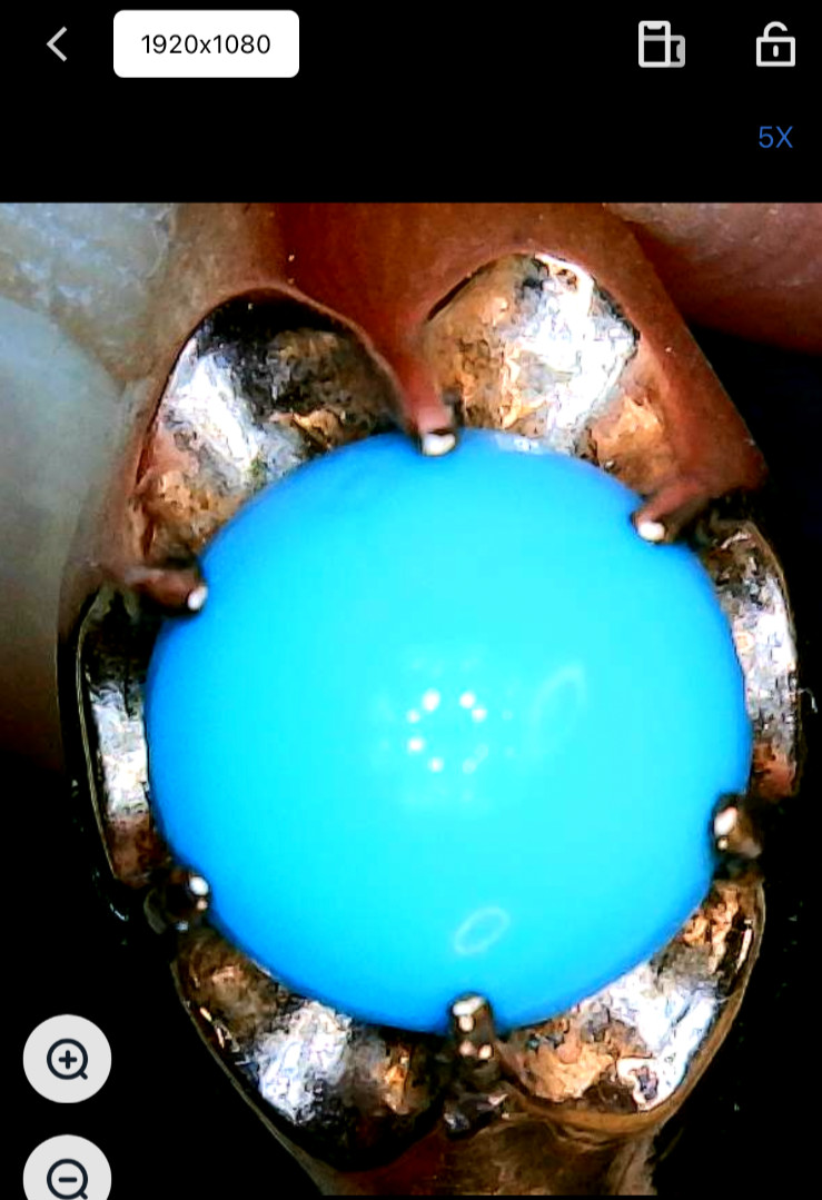 1890’s Victorian 14k Persian Robin’s Egg Turquoise Antique Belcher Ring Sz 5.75