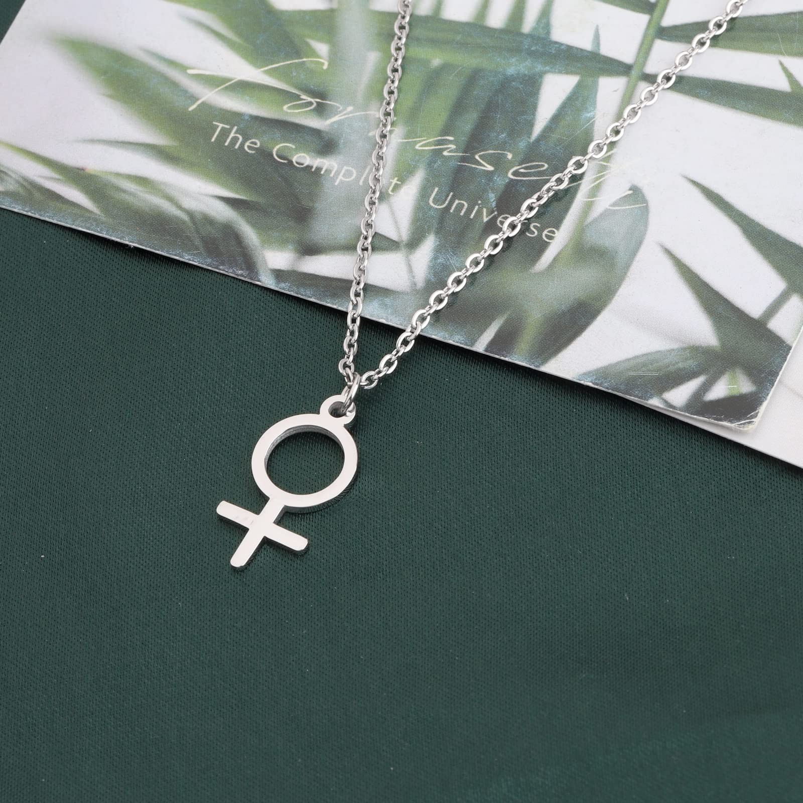 Feminine Astrological Gender Necklace Venus Symbol Charm Pendent Female Symbol P