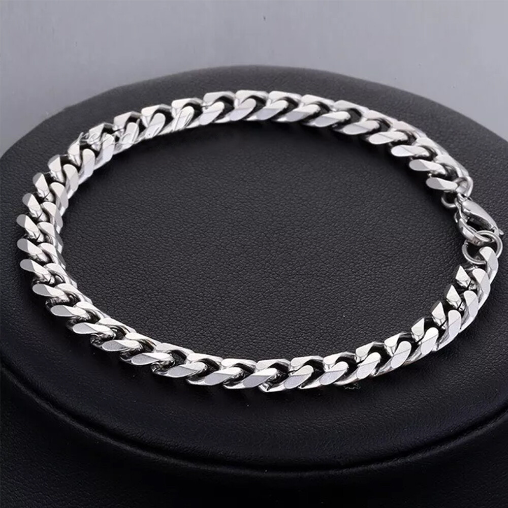 16-30″ Stainless Steel Silver Chain Cuban Curb Necklace 3/5/7/9/11mm Womens Mens