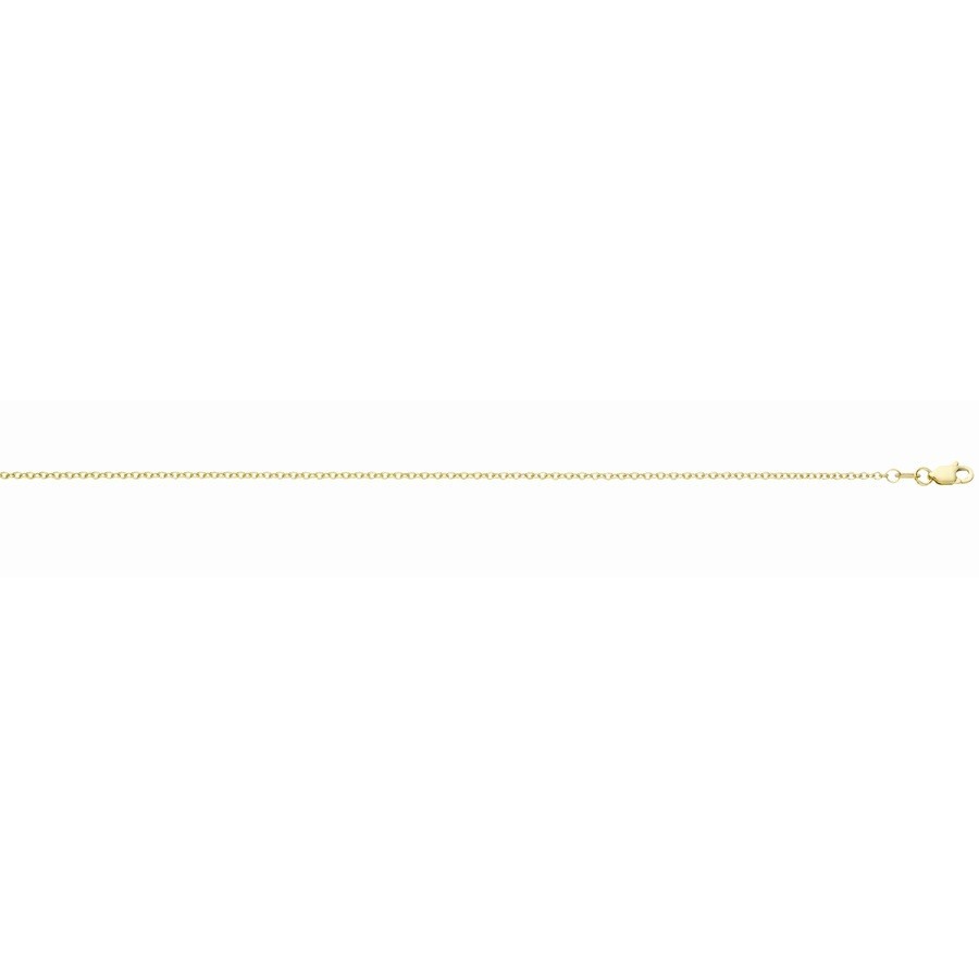 14k yellow solid gold diamond cut cable chain 16″inch 1.0 mm 1.3 grams