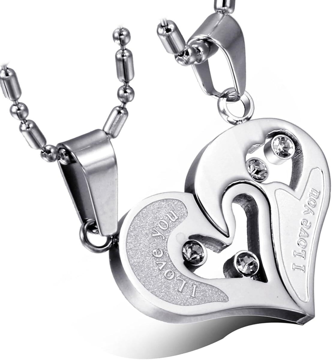 Fashion Love Patchwork Necklace Pendant Necklace Stainless Steel Necklace Gift
