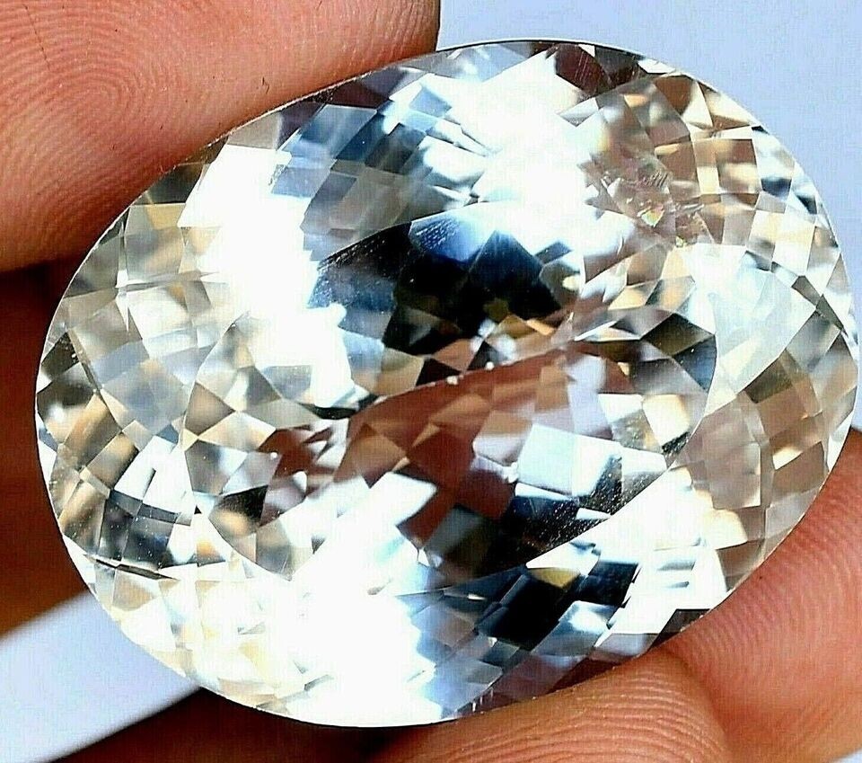 Natural White Sapphire 130 Ct Oval Cut Certified Faceted Loose Gemstone