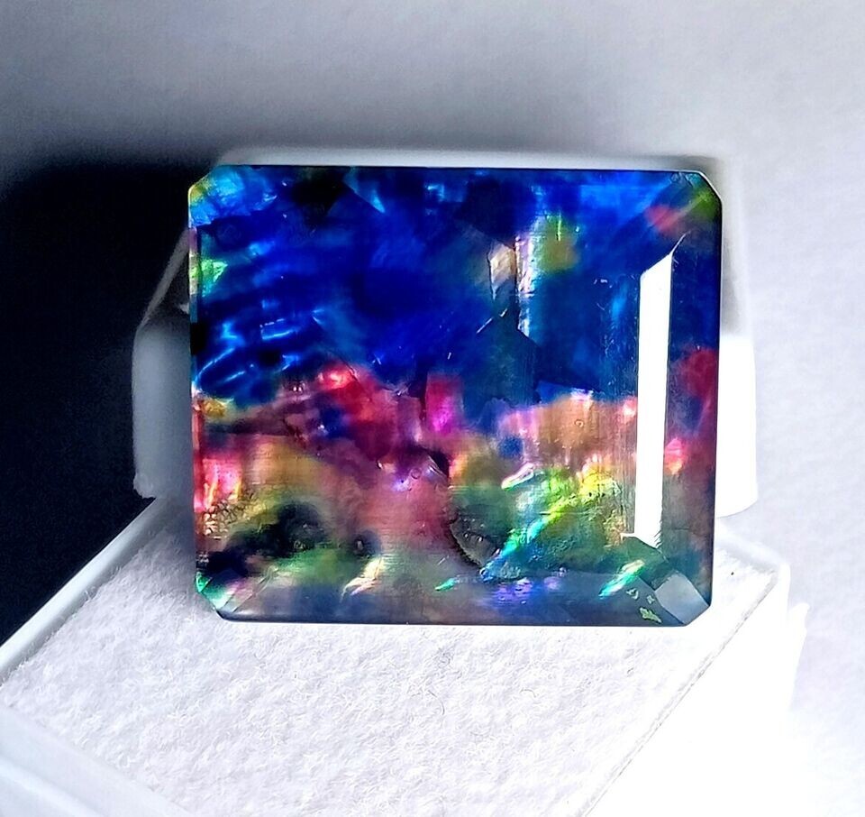 Ammolite Doublet Opal-Like Organic Certified 28-30 Ct Natural Loose Gemstone