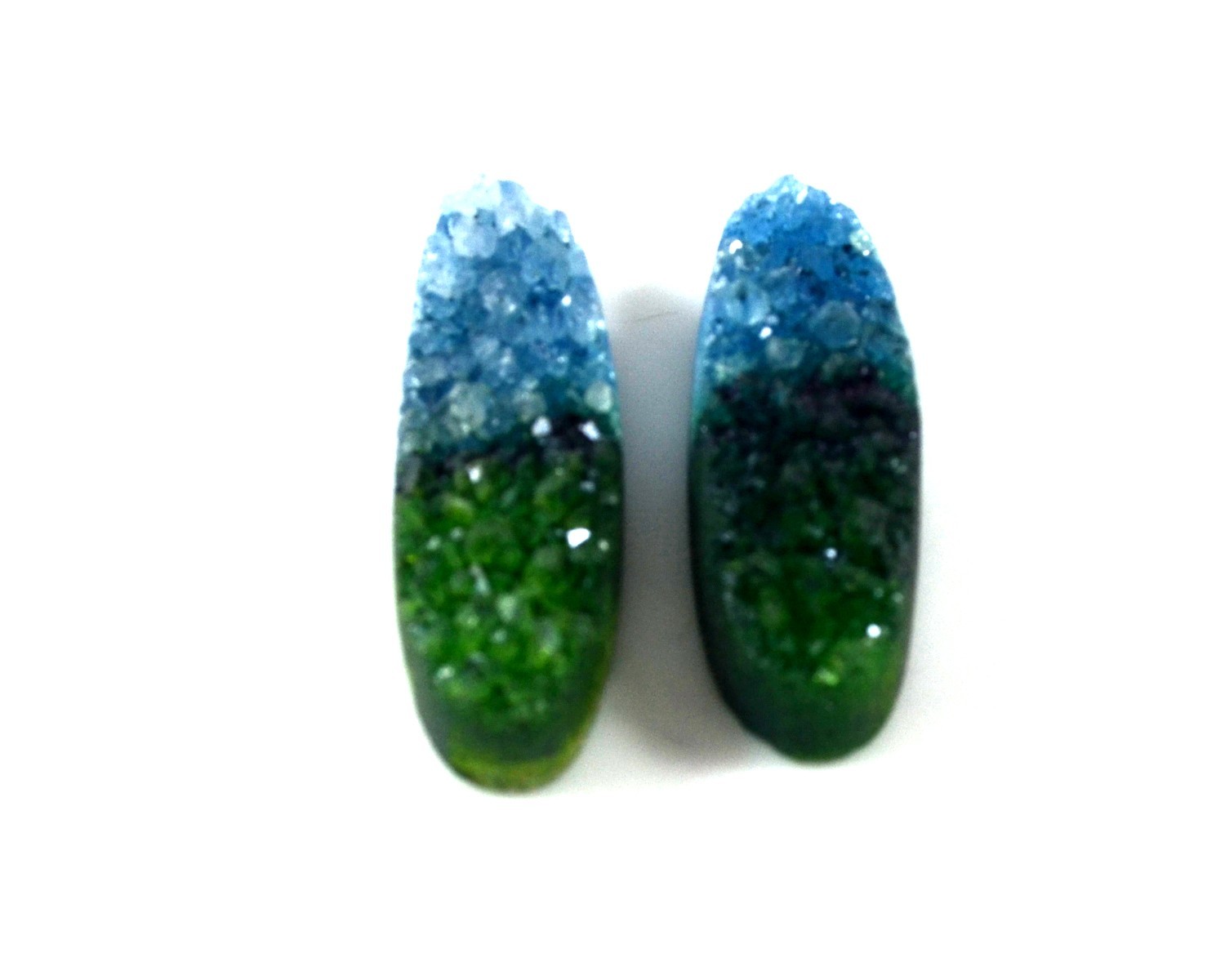 39 Ct. Dyed Multicolor Oval (30x10mm) Solar Sugar Druzy Gemstone-A333