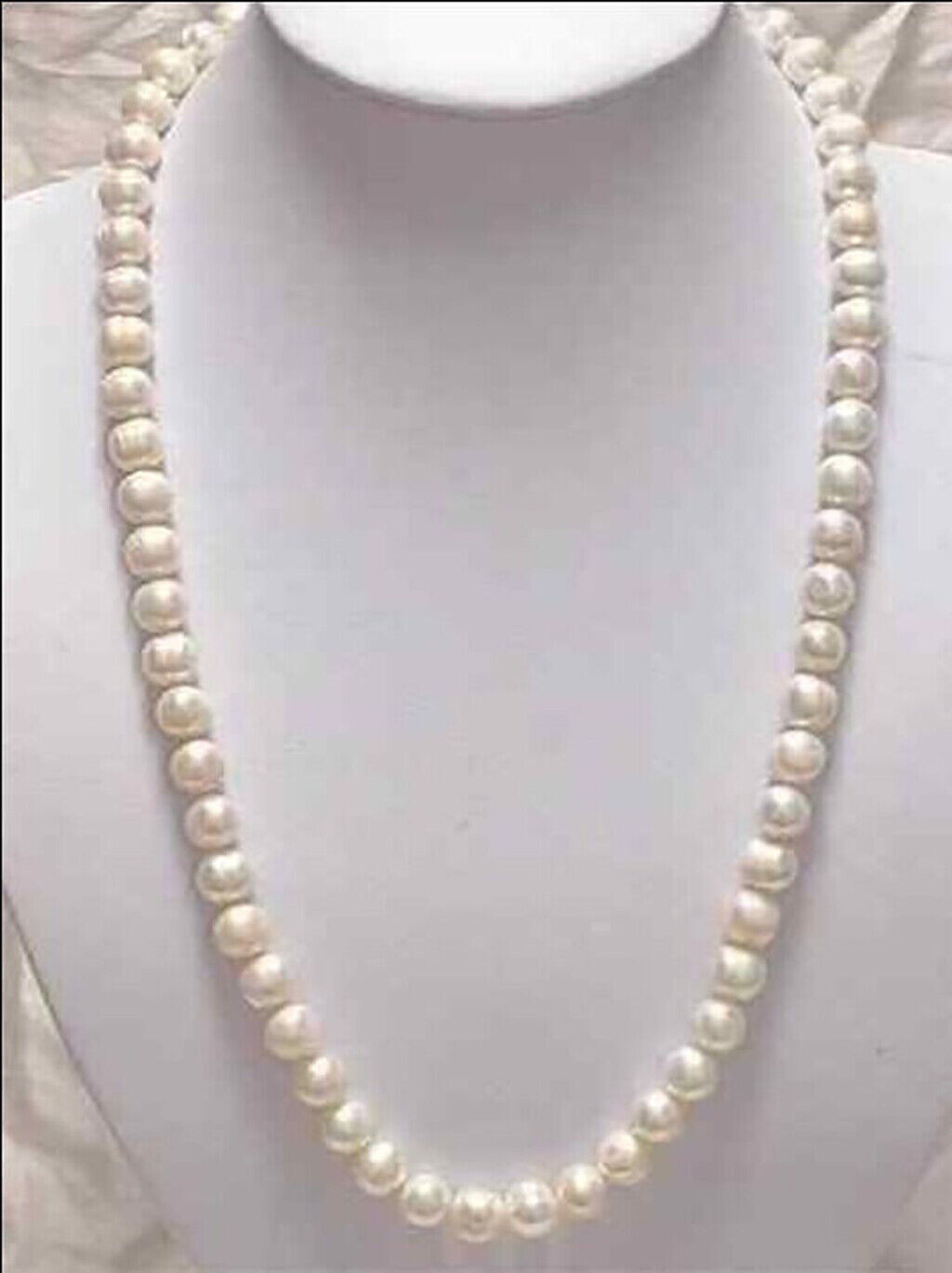 Genuine Natural White Akoya Cultured Pearl Necklace 14-50” 6-7/7-8/8-9/9-10mm