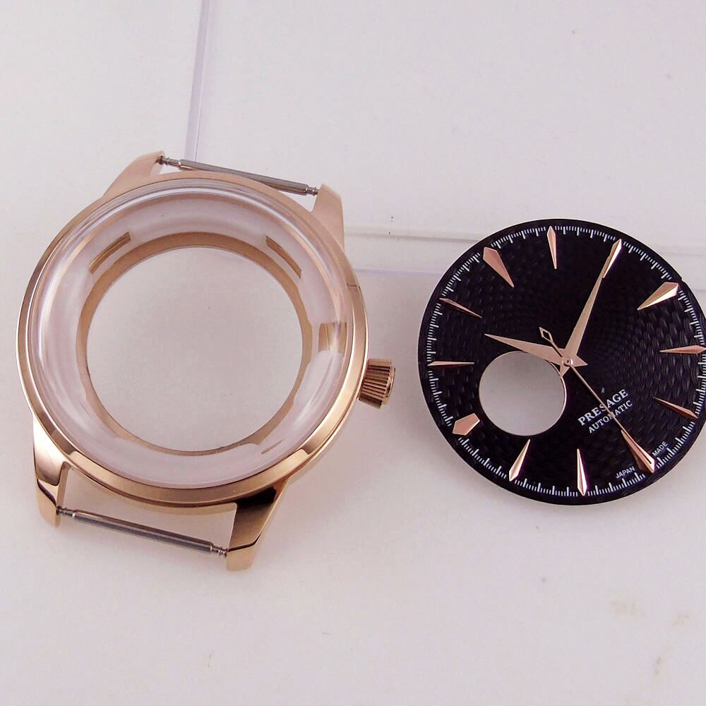 40mm Polish Silver Watch Case Bracelet Fit NH35 NH36 NH38 Black White 35mm Dial
