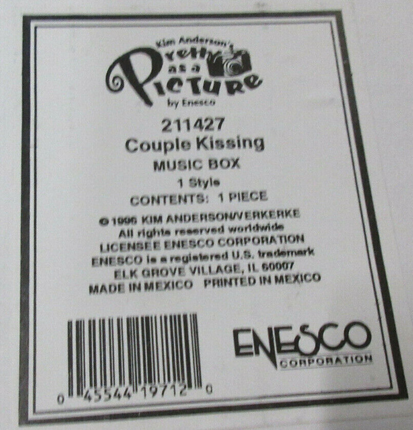 Enesco: Pretty As A Picture: Kissing Couple Music Box: Unforgettable