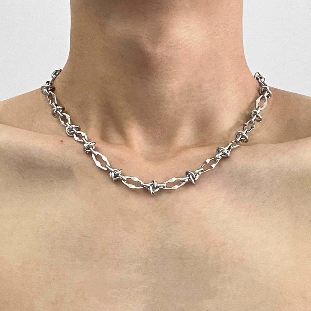 New Hip Hop Thorn Knot Necklace For Man Woman Non Fading Titanium Steel Clavicle