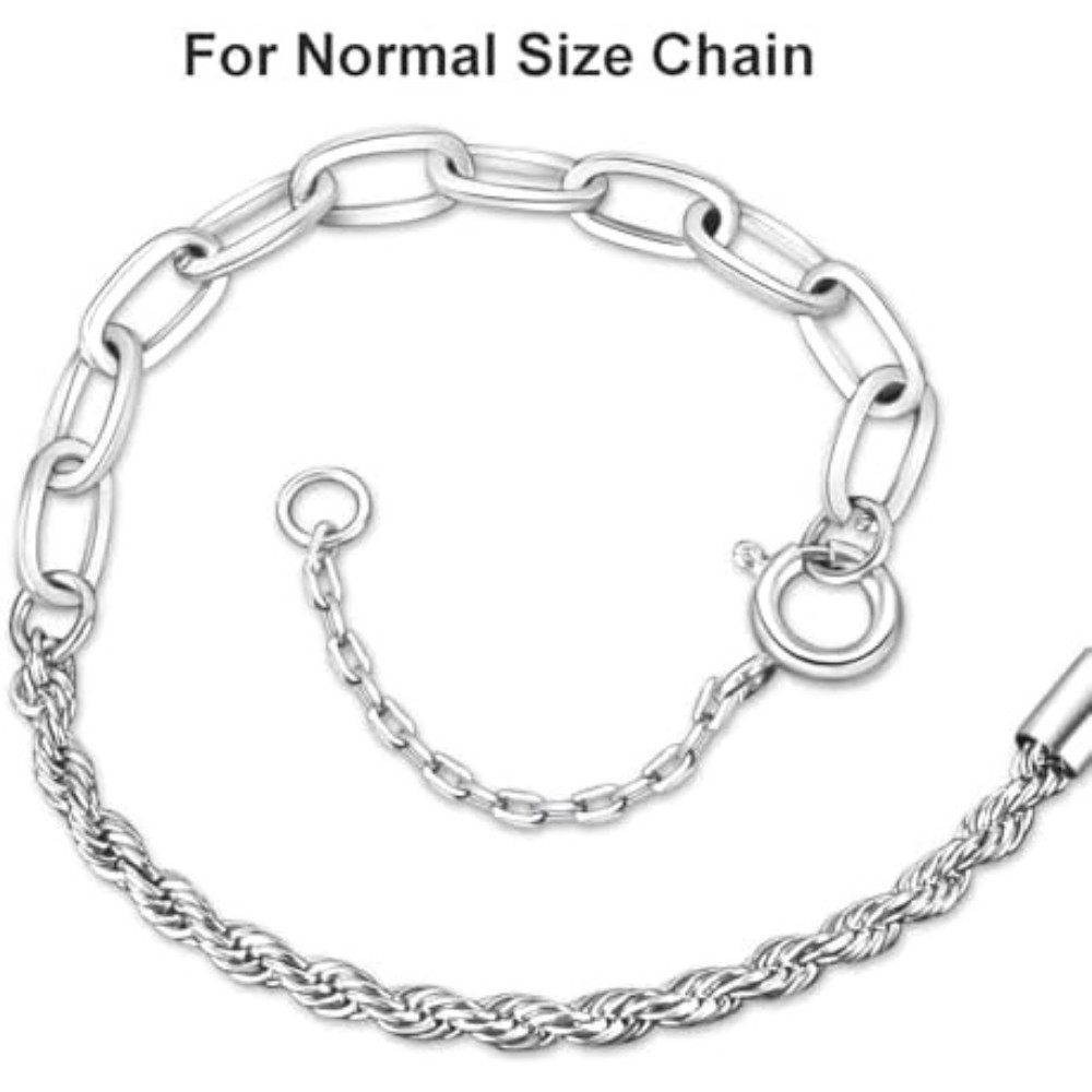 Necklace Extender Silver Sterling Chain Extension for Women Bracelet Safety Secu