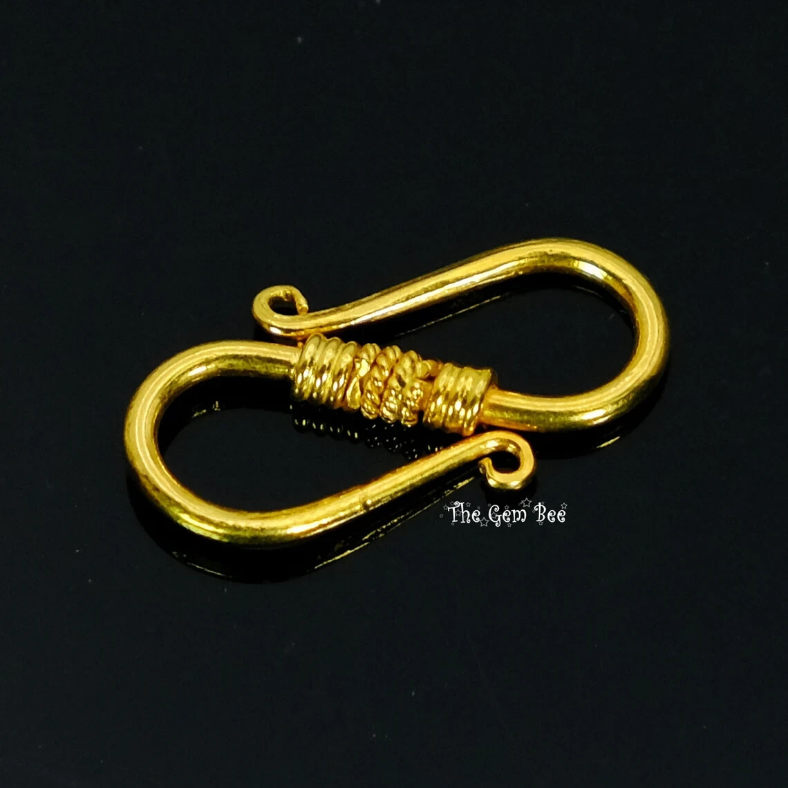 8mmx15mm Large 18k Solid Gold Old-Fashioned S Hook Clasp