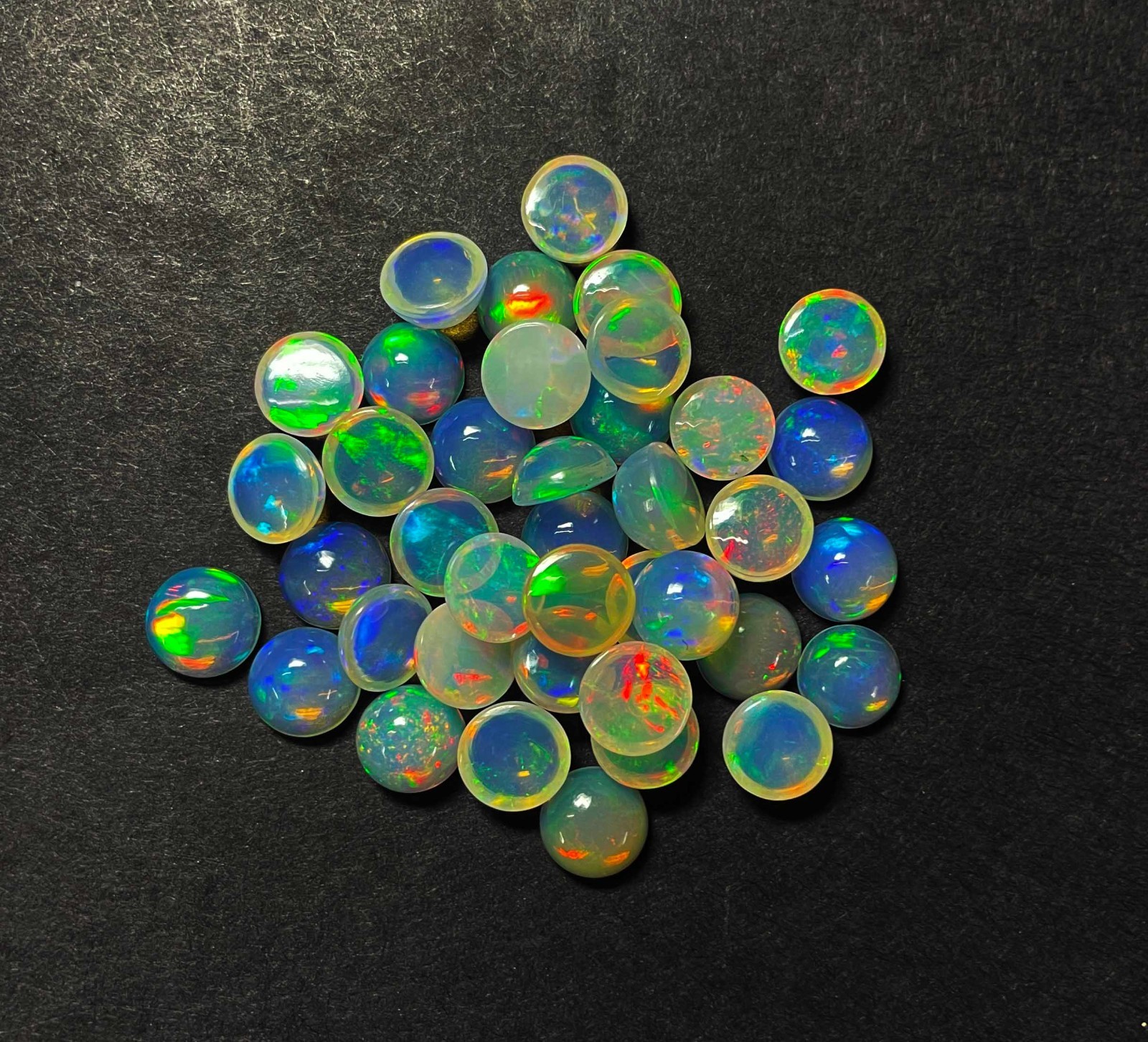 Natural Ethiopian Opal Round Cabochon Loose Gemstone Lot 4 Pcs 8 MM 5 CT
