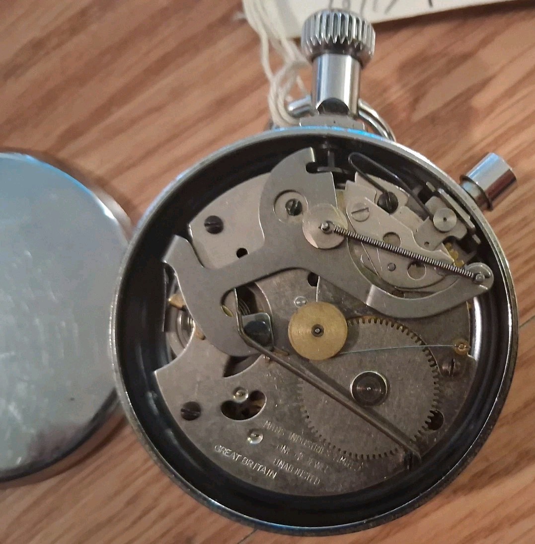 WWII ERA STOPWATCH SMITHS 1940-60S NOT WORKING 1/5 JEWELLED MADE GREAT BRITAIN