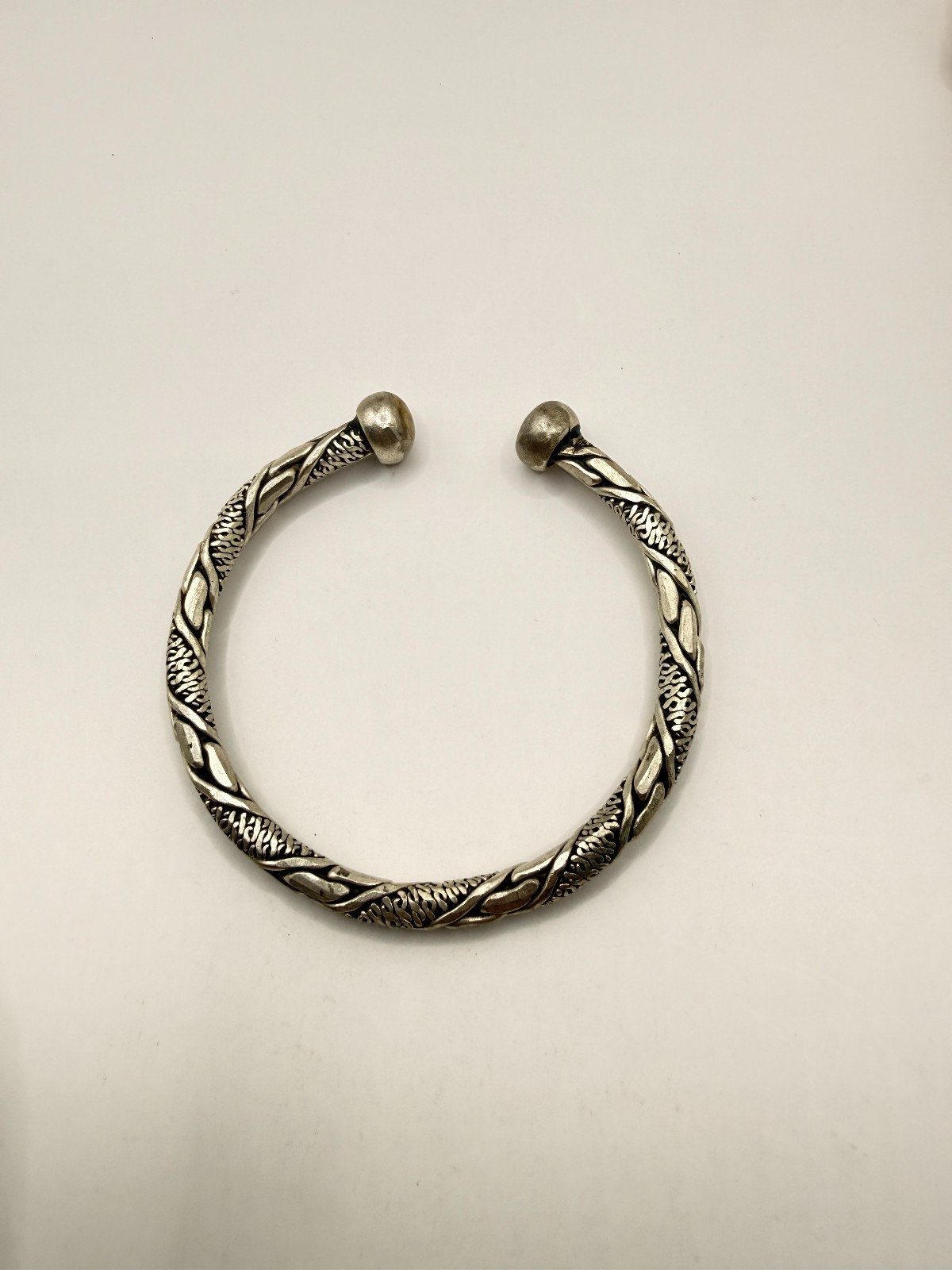 Antique North African Berber Tribe Moroccan Twisted Tension Bangle Bracelet