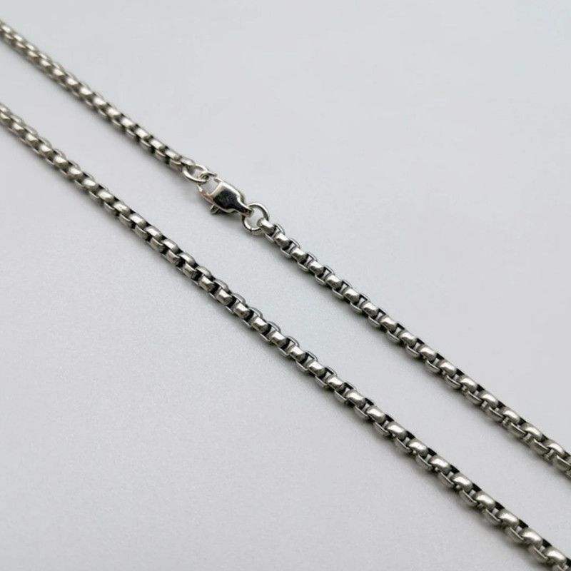 Pure Titanium Box Chain Necklace 3mm Men Unisex NO Allergic Skin Care Health 20″