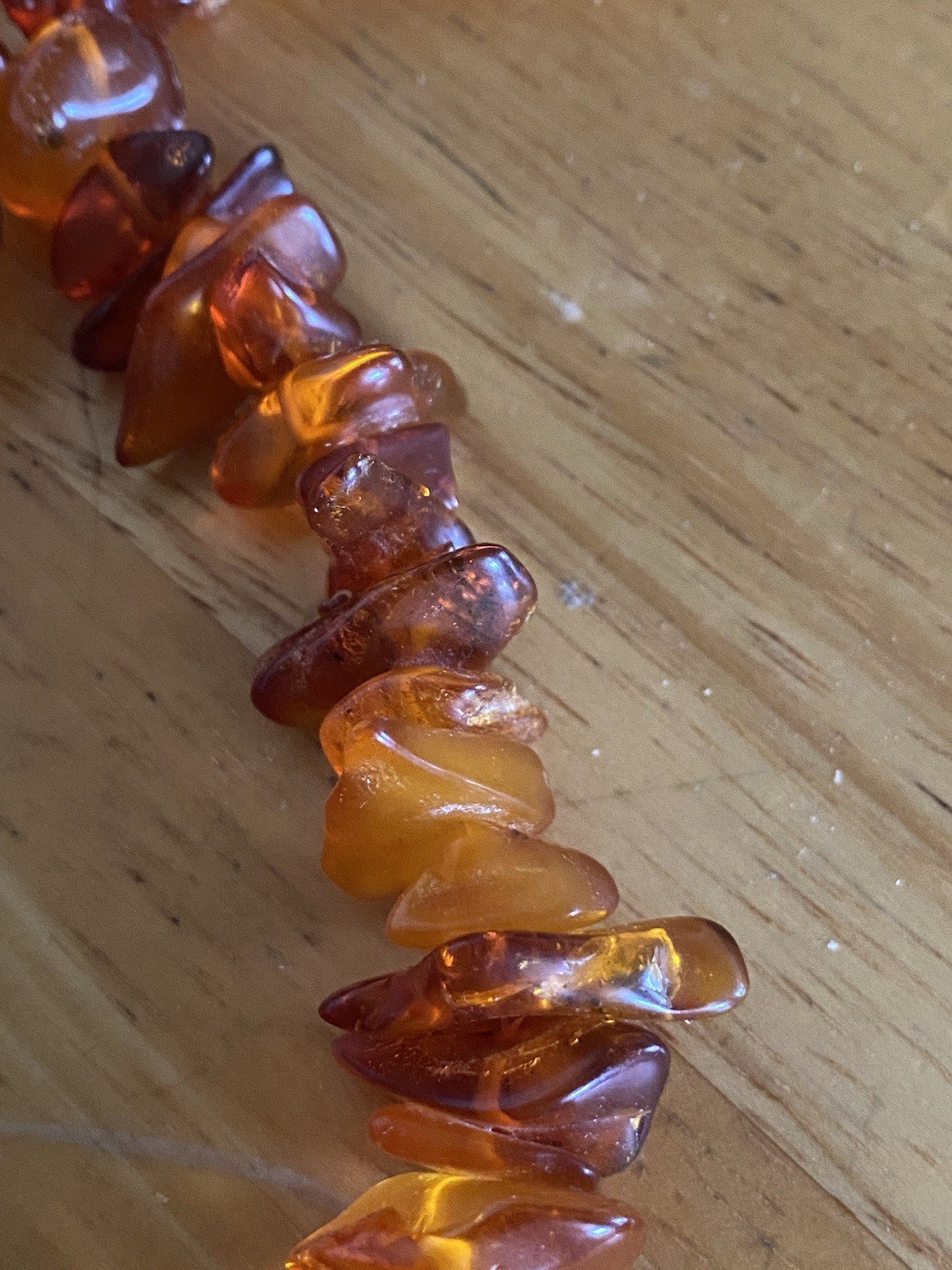 Braun Graduated Endless Amber Necklace 28. New. Never Worn