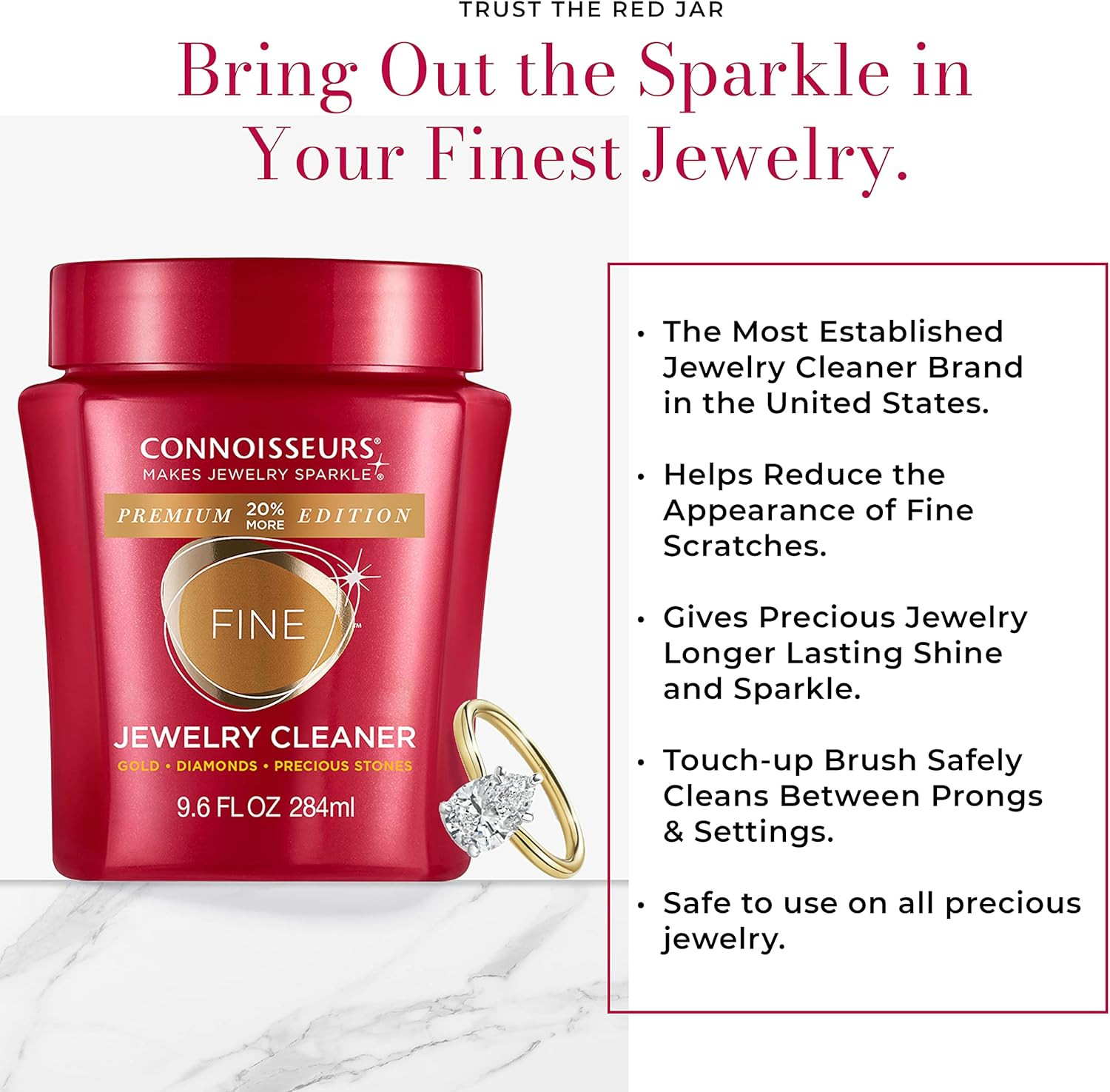 CONNOISSEURS Premium Edition Jewelry Cleaner, Value Size 9.6Oz – Pick from Fine,