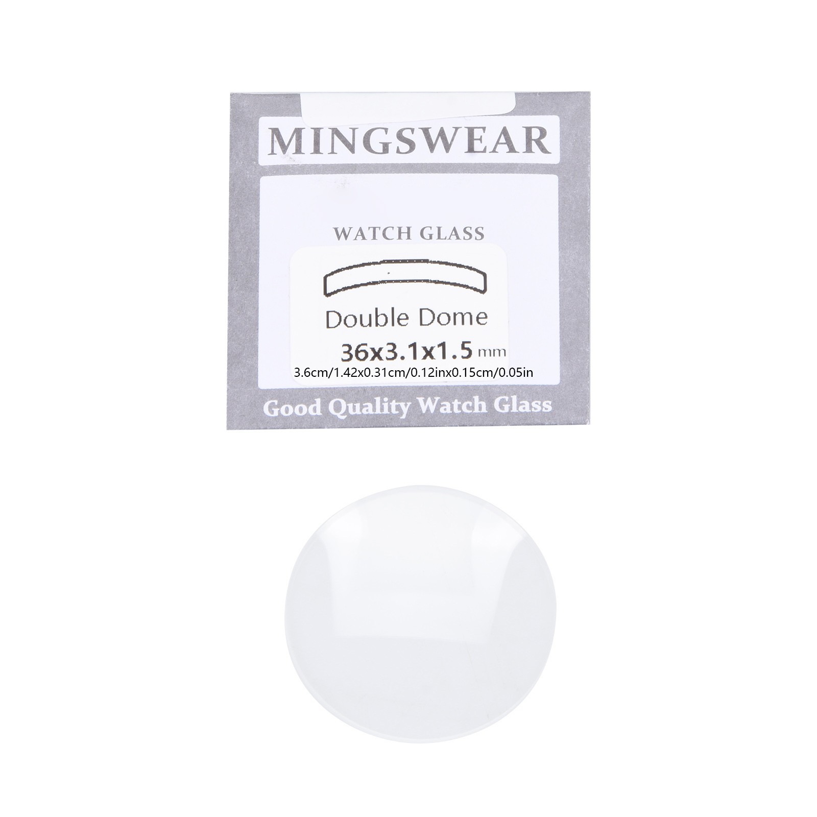 1.5mm Clear Double Domed Mineral Watch Crystal 30mm-38mm Diameter Concave Glass