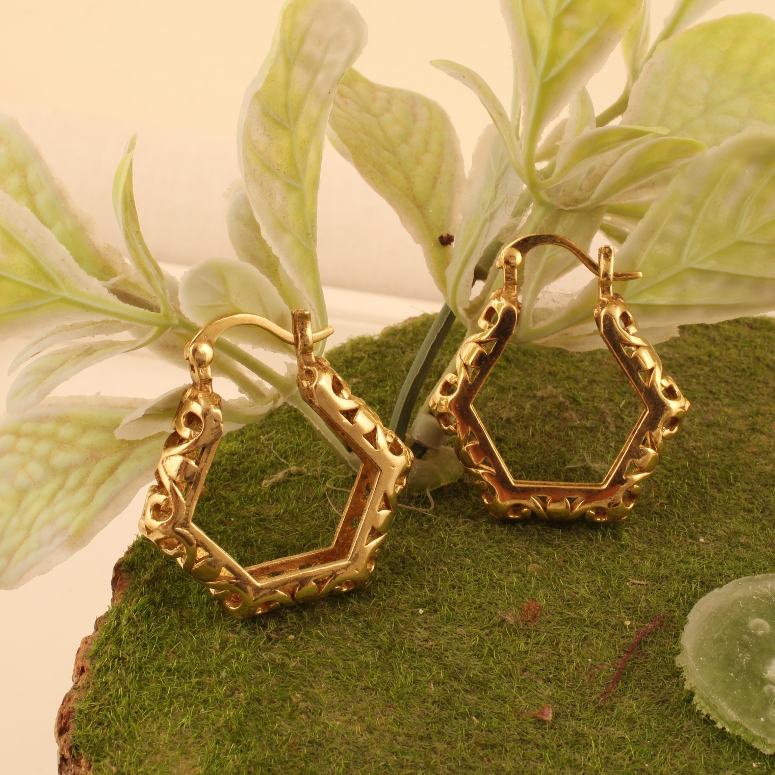 Gold & Silver Plated Geometric Hoop Earrings Hexagon Hoop Earrings for Women
