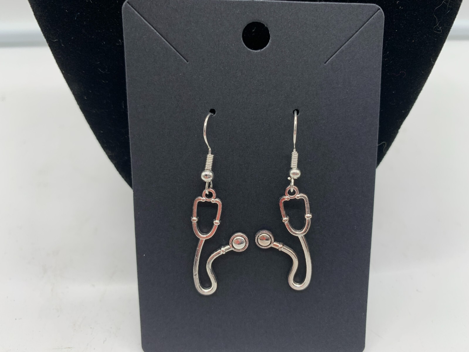 Metal Silver Stethoscope Dangle Earring Set DD01B10121