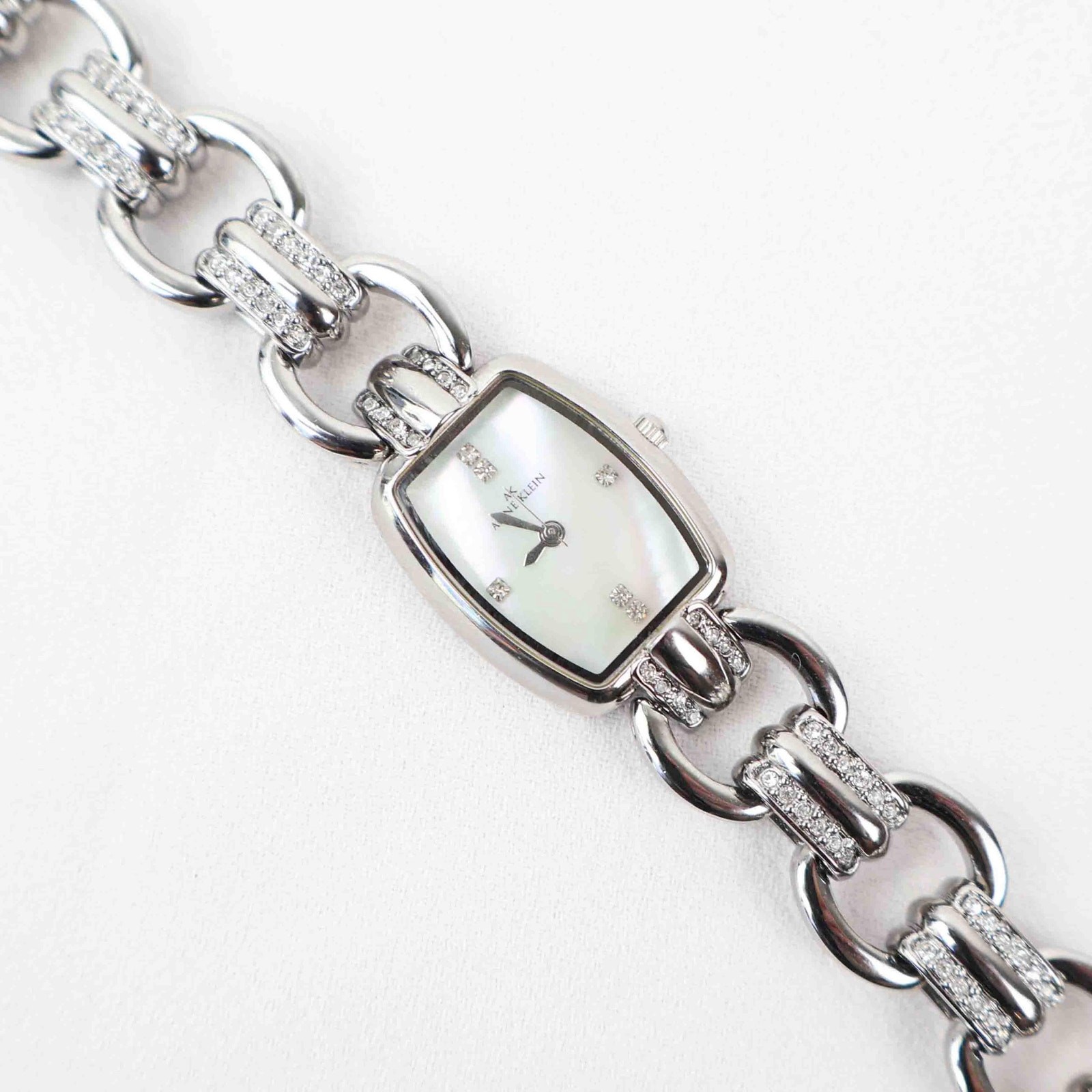 Vintage Anne Klein Rectangle Face Watch – Silver Tone Bracelet (Working Battery)