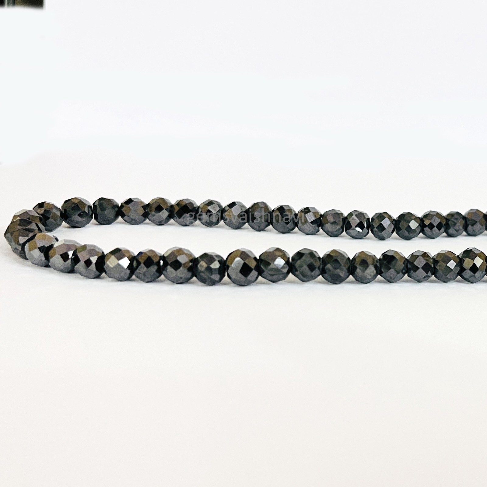 BLACK DIAMOND NECKLACE 28 inch 6 mm Certified AAA Rare Earth Mined