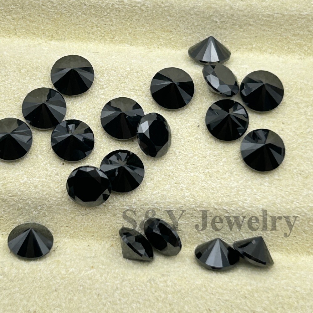 Round Cut White Black Factory Wholesale Bulk Supply 100pcs Loose Cubic Zirconia