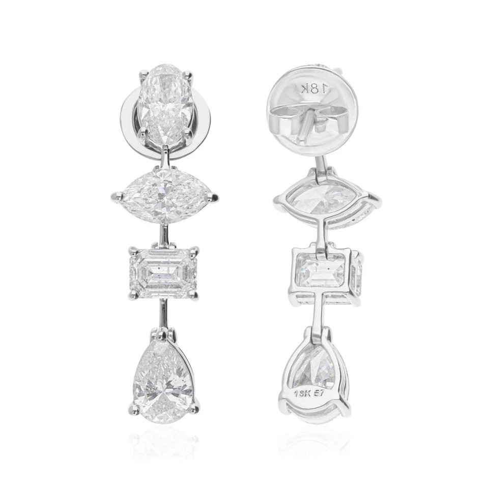 MOISSANITE.50 POINTER EARRING ,STERLING SILVER 925 FOR REGULAR USE,PARTY USE