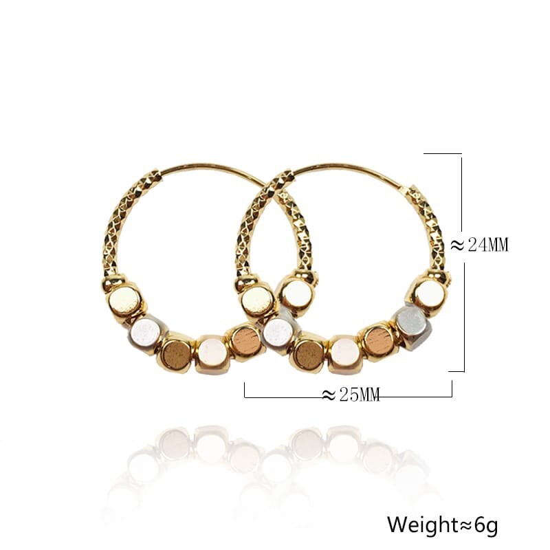18k Layered Real Gold Filled Multi colors Hoop Earrings